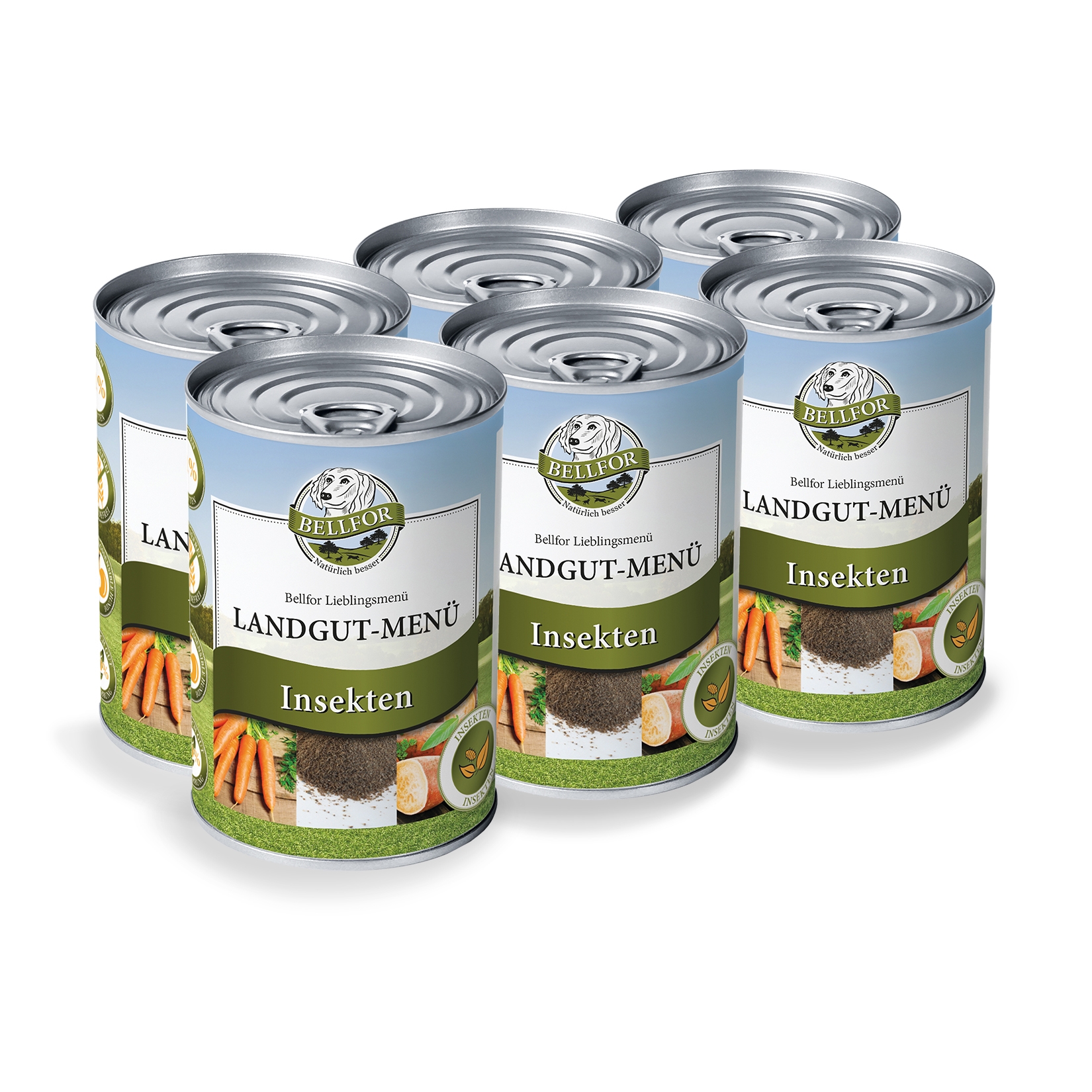 Hypoallergenes Hundefutter Nass mit Insekten - Landgut-Menü - 6 x 400 g Hypoallergenes Hundefutter Nass mit Insekten - Landgut-Menü - 6 x 400 g